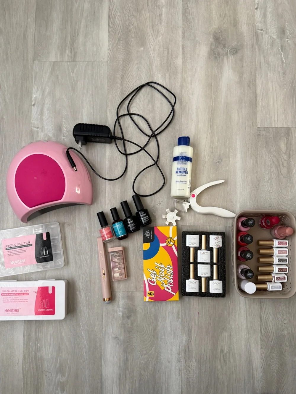💅 Nearly Complete At-Home Gel Nail Extension Kit | UV Lamp + Drill + 25 Polishes
